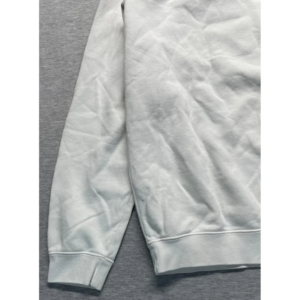 Nike Sportswear Club Crew Sweatshirt Mens Large White Embroidered Swoosh Cotton